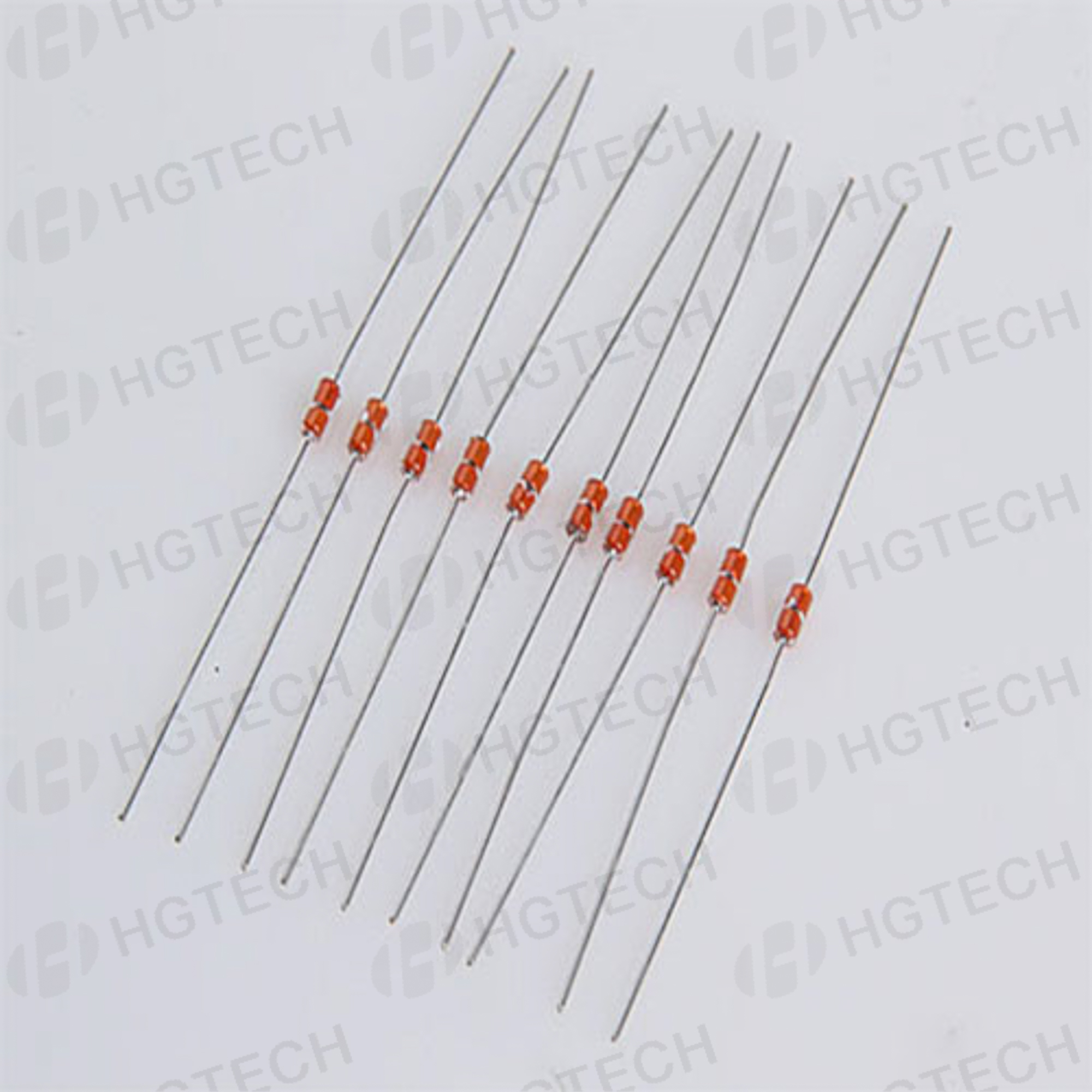 Axial glass-encapsulated (GAT) thermistor