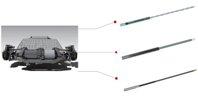 EV/HEV motor stator winding temperature sensor