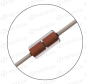 Axial glass-encapsulated (GAT) thermistor